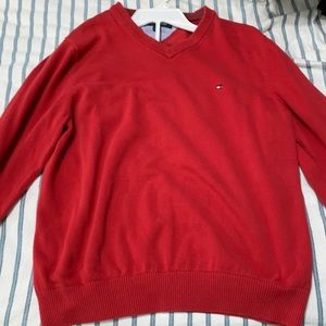 Tommy Hilfiger Red Crewneck Oversized Sweater 🌹